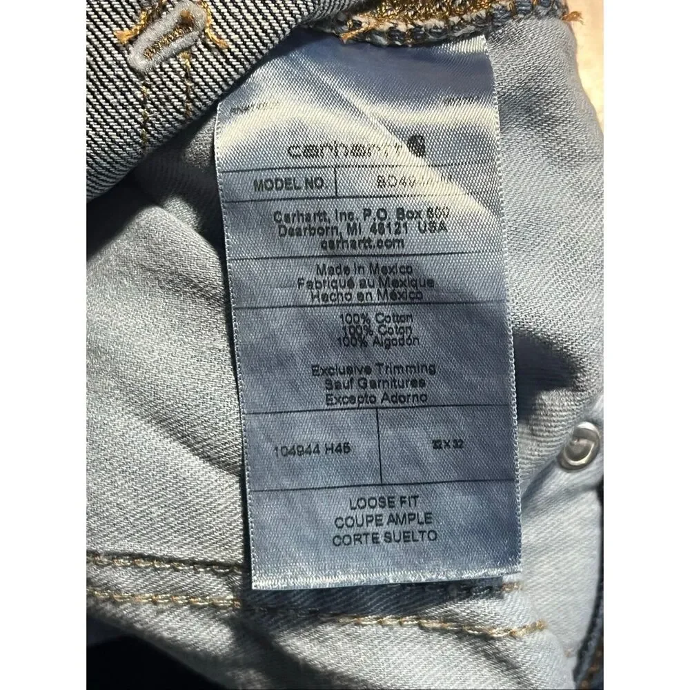 Carhartt Men’s Loose Straight Double Knee Dungaree Jeans 32x32